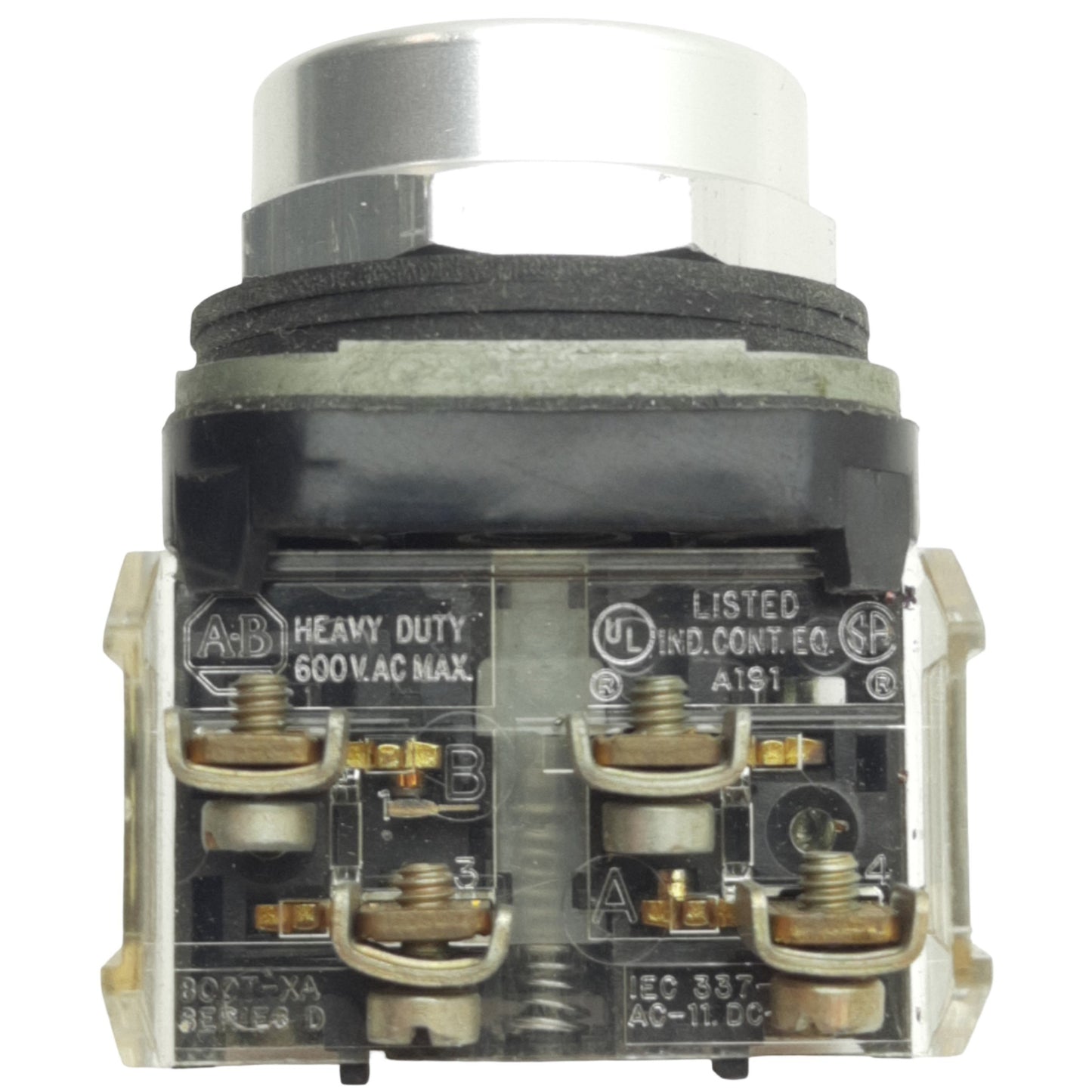 Used Allen Bradley 800TC-A2A Momentary Black Push Button ø30mm, 1NO+1NC, 600VAC