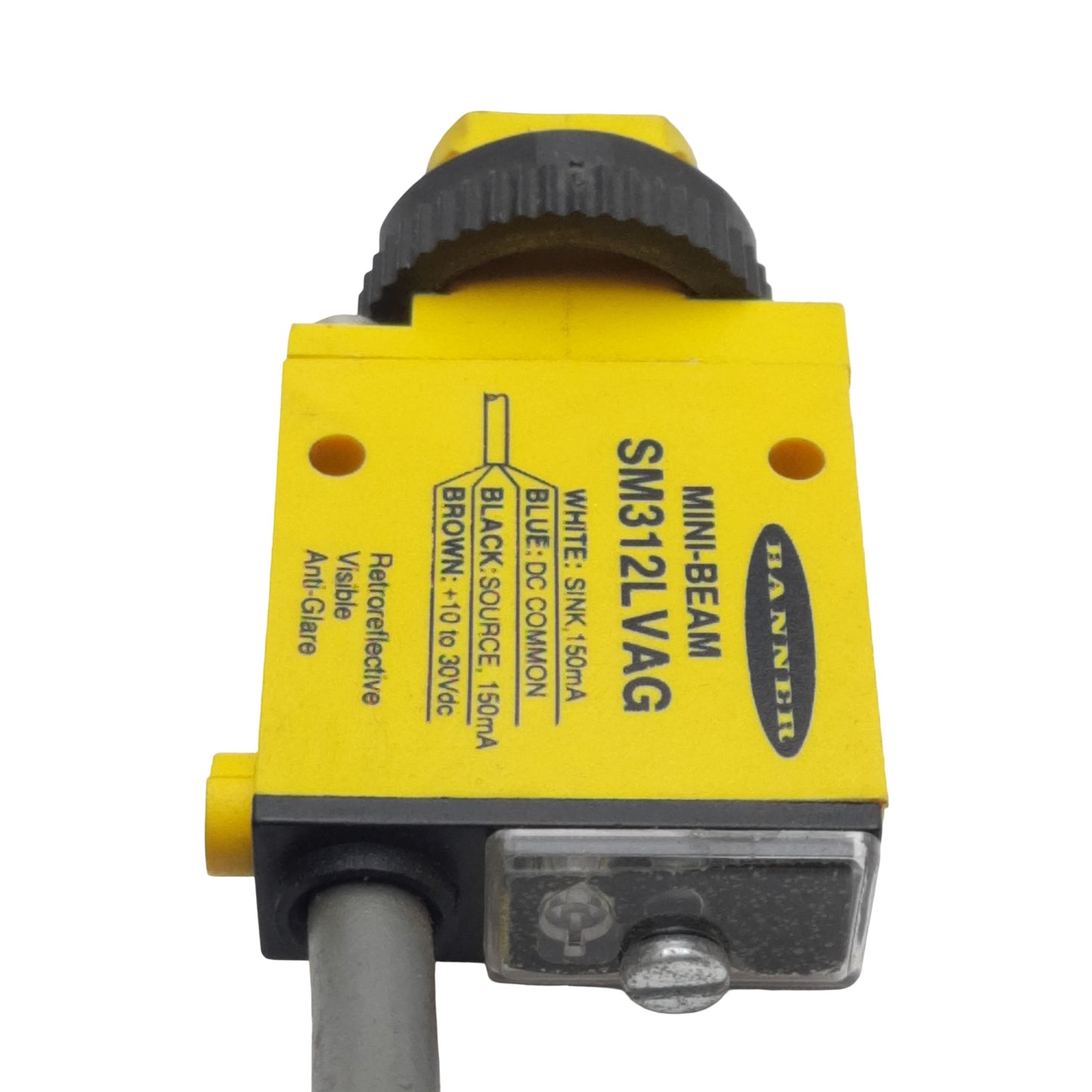 Used Banner SM312LVAG Mini-Beam Photoelectric Sensor, NPN/PNP, 10-30VDC, 2m Range