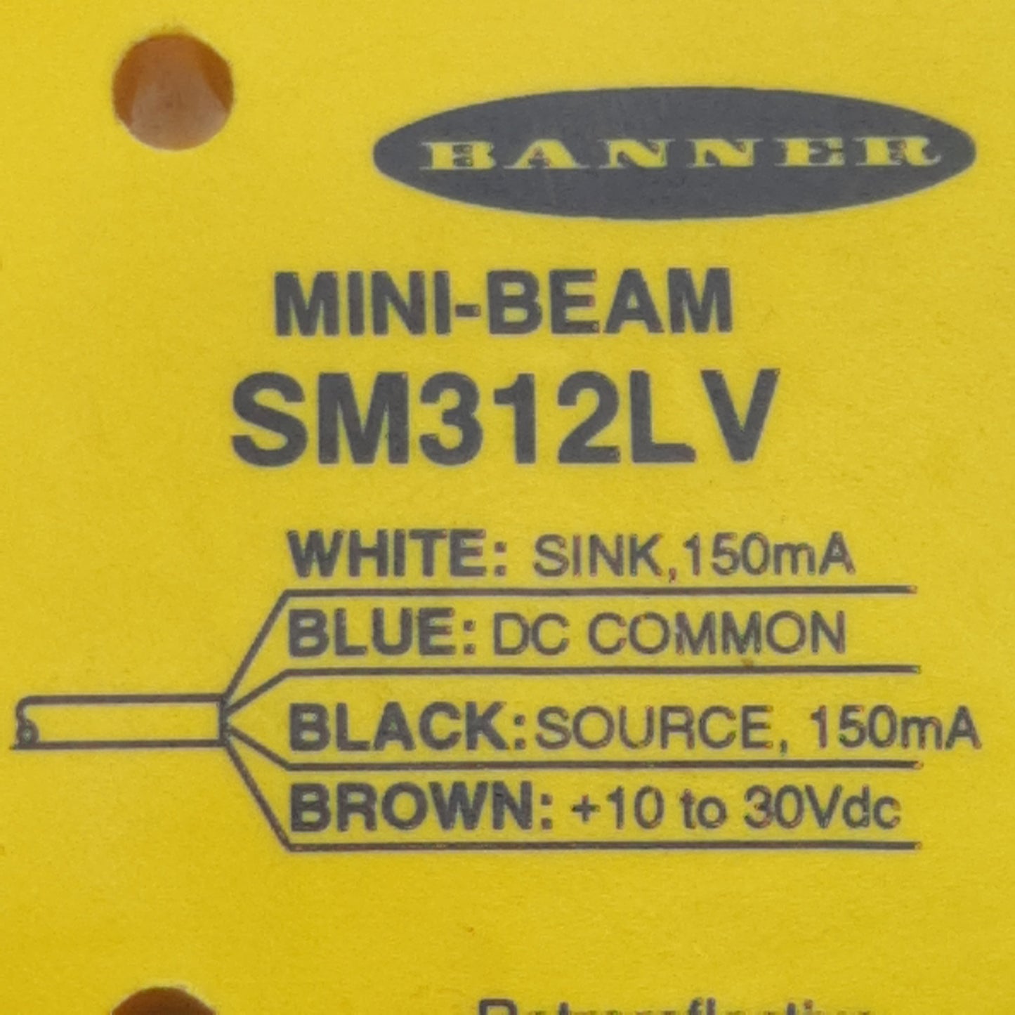 Used Banner SM312LV Mini-Beam Photoelectric Sensor, NPN/PNP, 10-30VDC, 5m Range