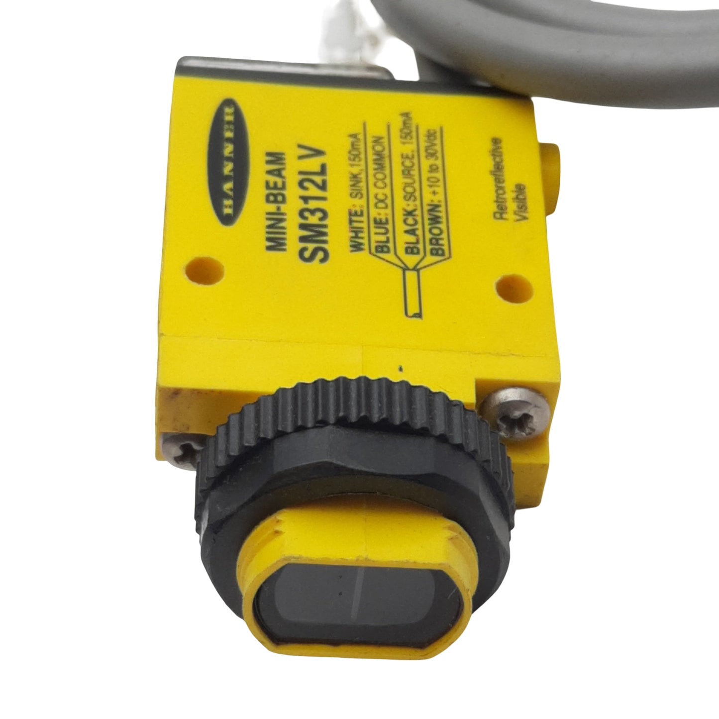 Used Banner SM312LV Mini-Beam Photoelectric Sensor, NPN/PNP, 10-30VDC, 5m Range