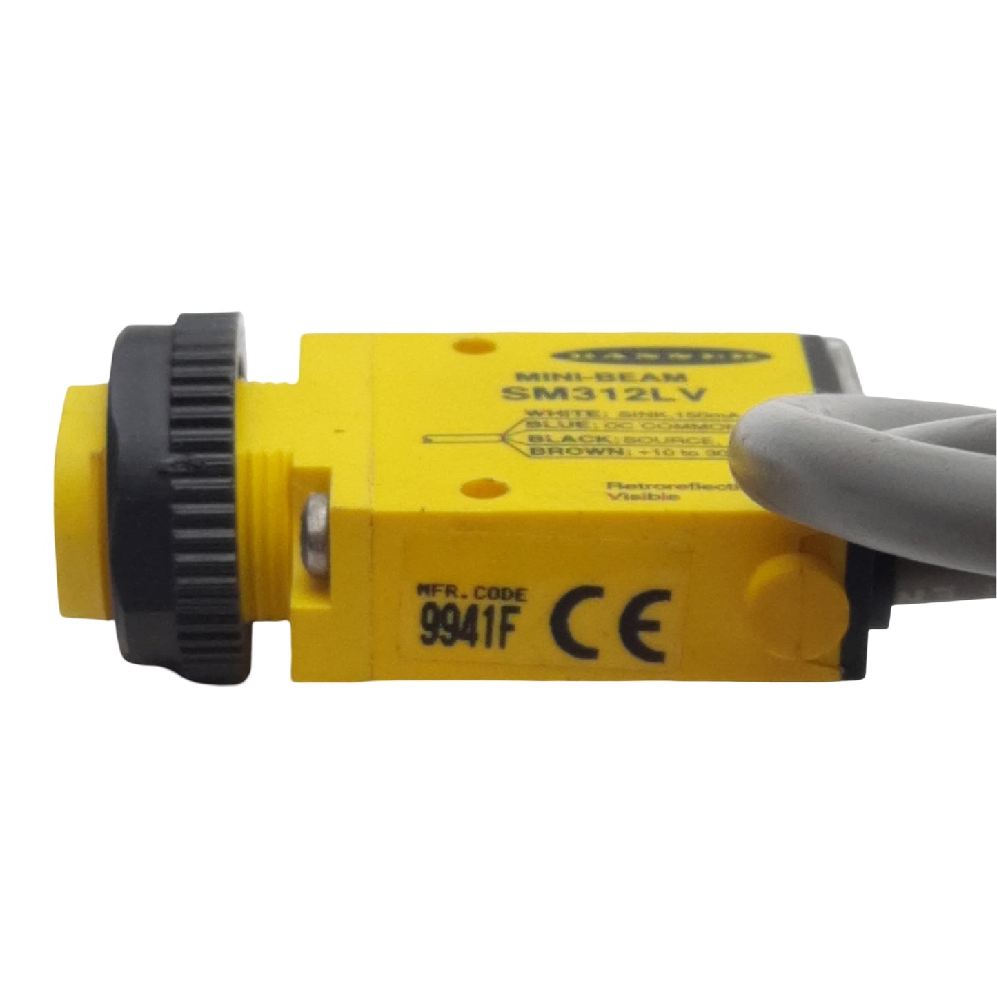 Used Banner SM312LV Mini-Beam Photoelectric Sensor, NPN/PNP, 10-30VDC, 5m Range