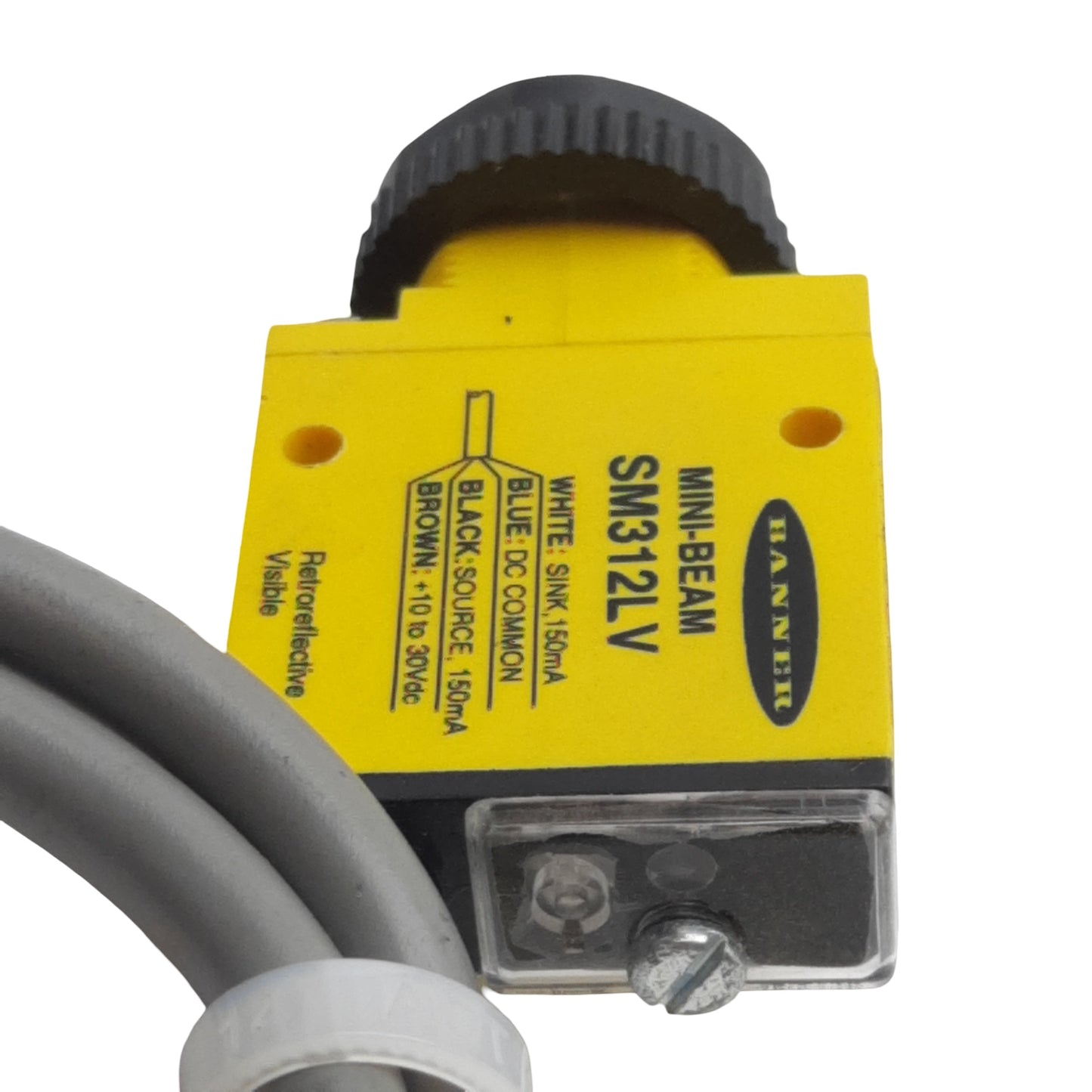 Used Banner SM312LV Mini-Beam Photoelectric Sensor, NPN/PNP, 10-30VDC, 5m Range