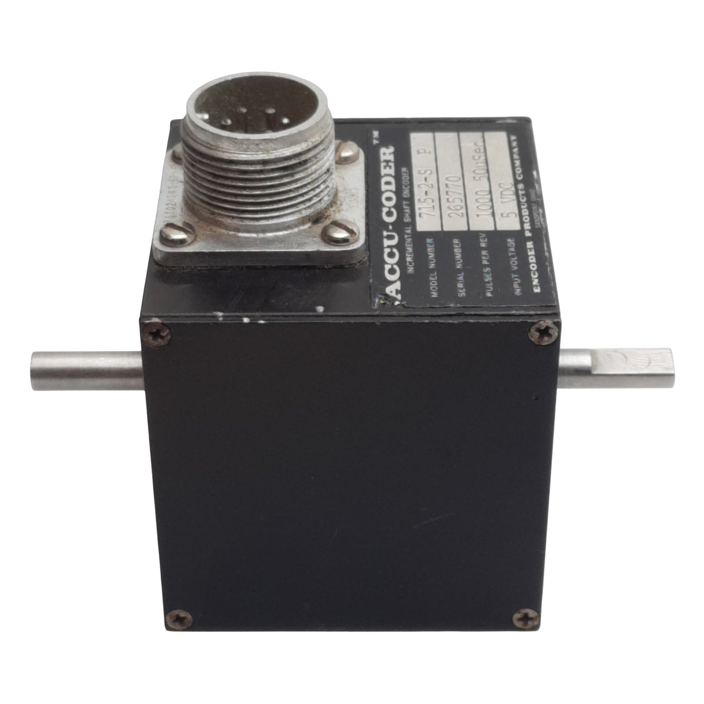 Used Encoder 715-2-SP Accu-Coder Incremental Cube Encoder, ø1/4in Shaft, 5VDC