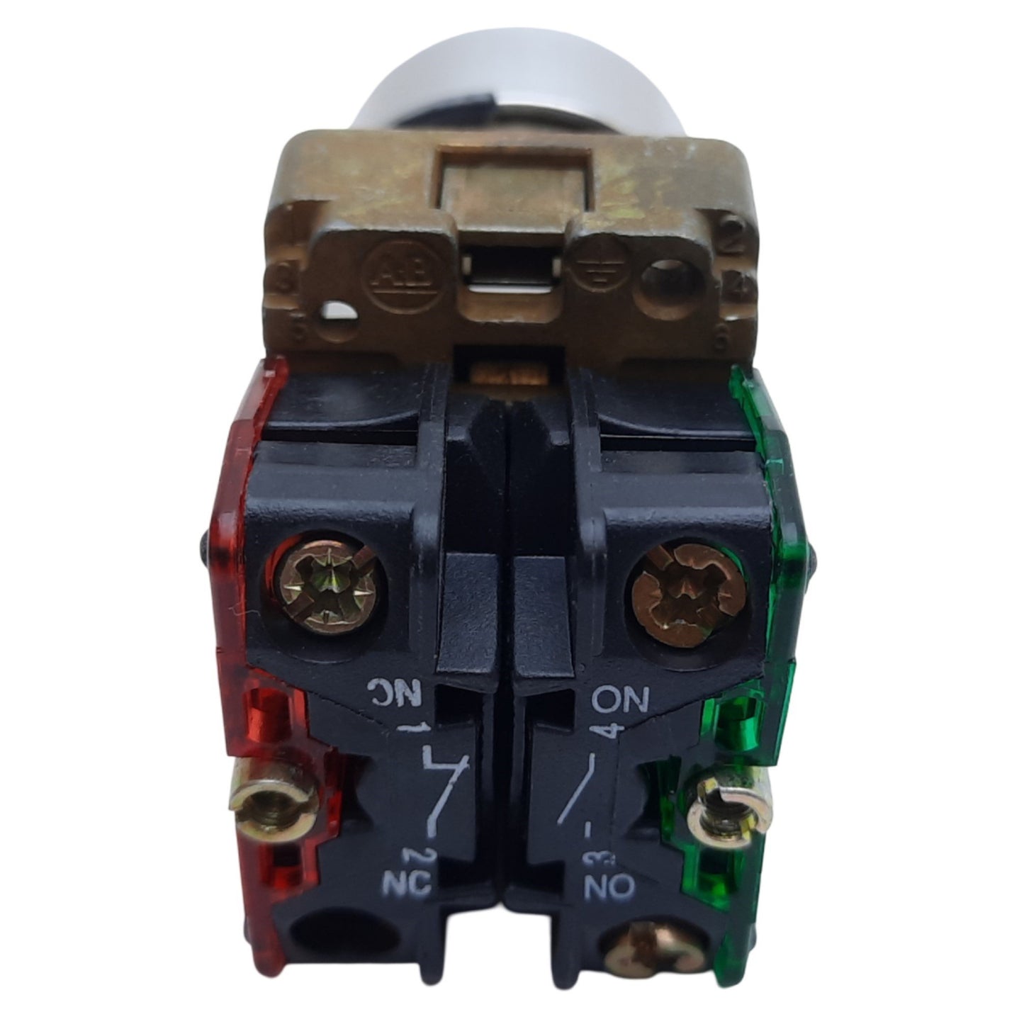 Used Allen Bradley 800ES-F2 Push Button Momentary, Black, 1NO-1NC, 10A 600V AC/DC