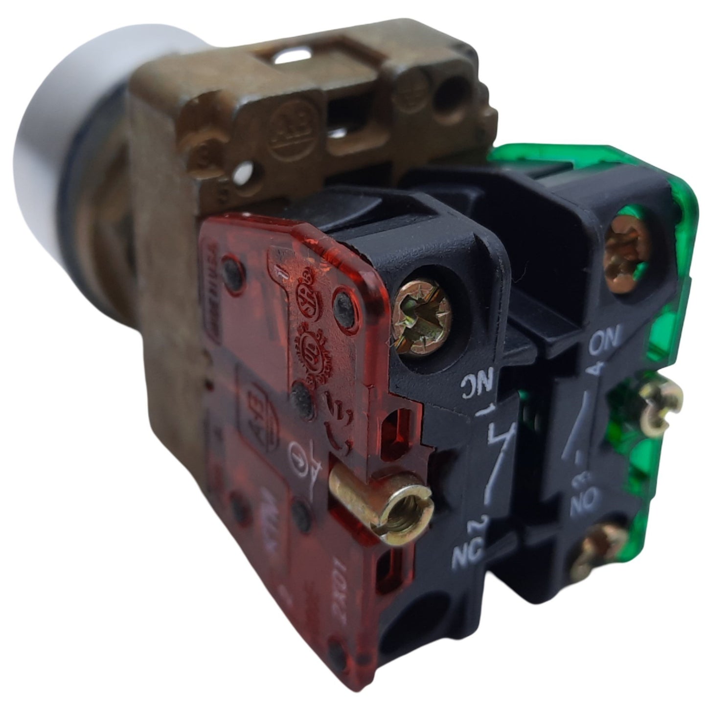 Used Allen Bradley 800ES-F2 Push Button Momentary, Black, 1NO-1NC, 10A 600V AC/DC