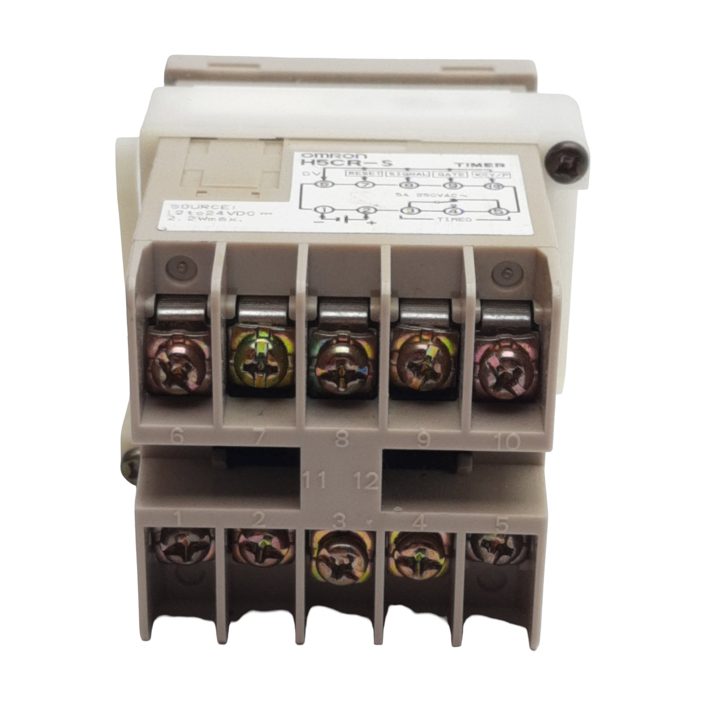 Used Omron H5CR-S Multifunction Digital Timer SPDT Relay 12-24VDC *Missing Faceplate*