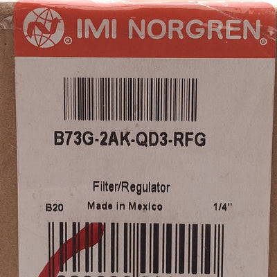 New IMI Norgren B73G-2AK-QD3-RFG Filter Regulator, 40µm, 250psig Supply, 5-60psi Set