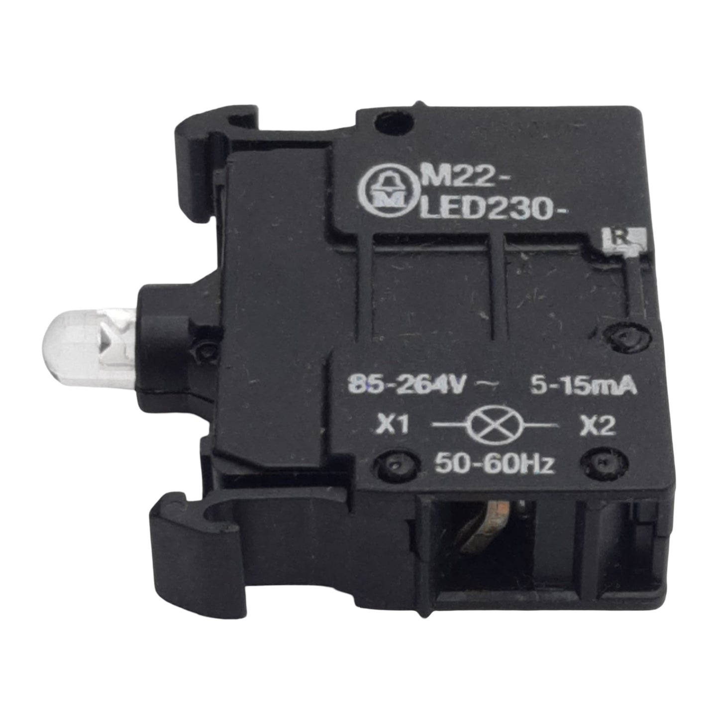 Used Moeller M22-LED230-R Pushbutton LED Module, Red, 85-264VAC 5-15mA, 22.5mm