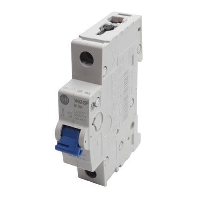 Used Allen Bradley 1492-SPM1B030 Circuit Breaker, 1-Pole, 3A 277VAC/48VDC, DIN Rail