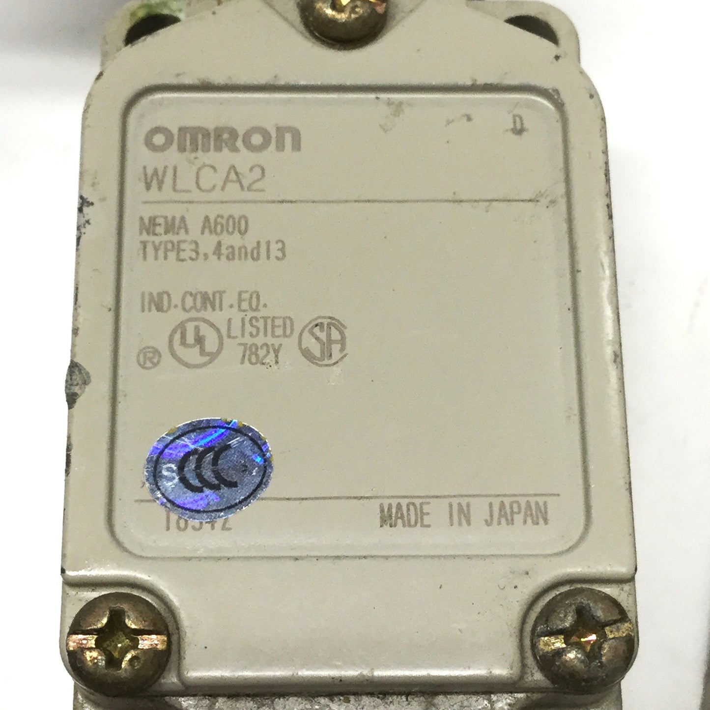 Used Lot of 5 Omron WLCA2 Roller Lever Limit Switches NO/NC DPST, 600VAC 10A