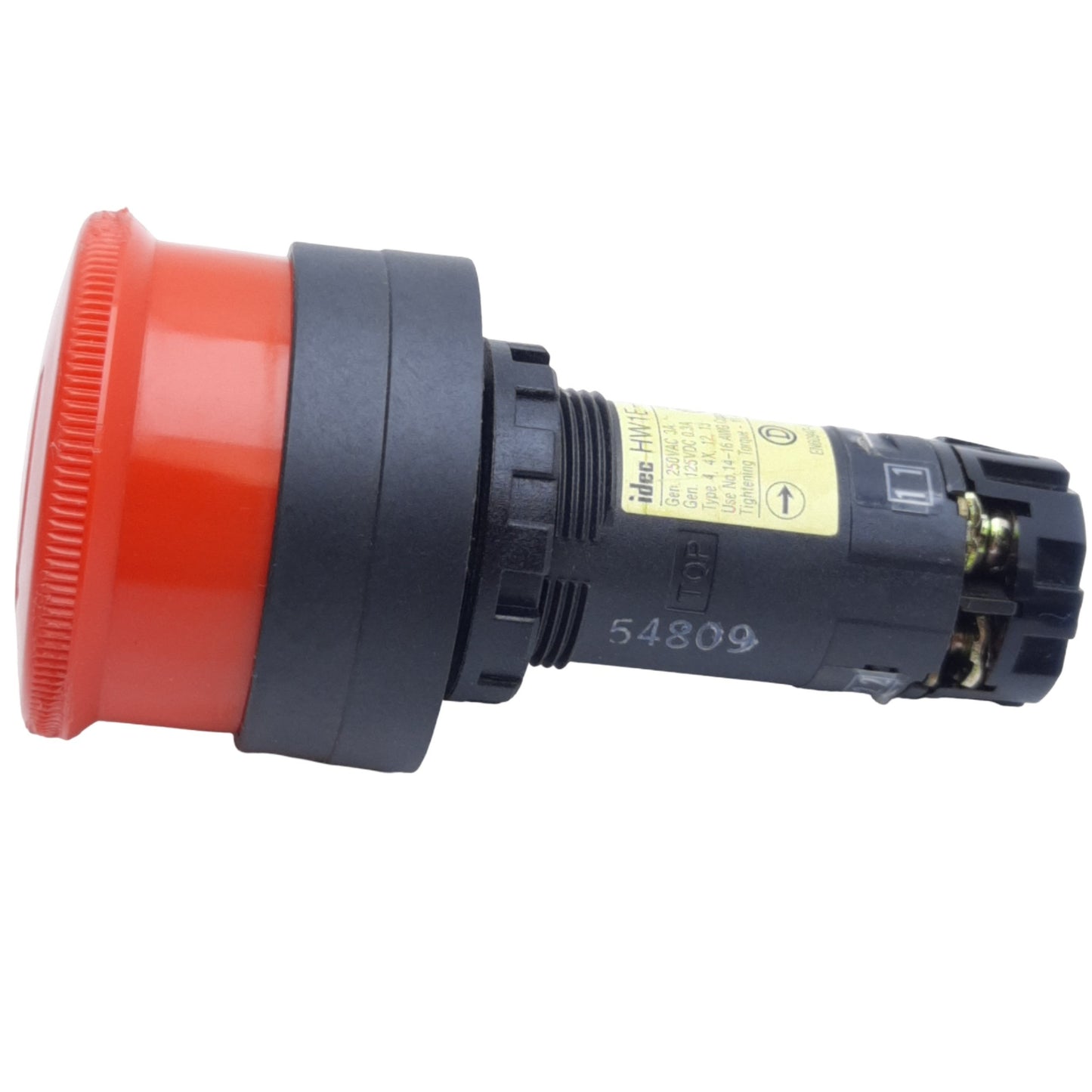 Used Idec HW1E-BV4 Emergency Stop Pushbutton, Maintained, ø22mm, 125VDC, 250VAC