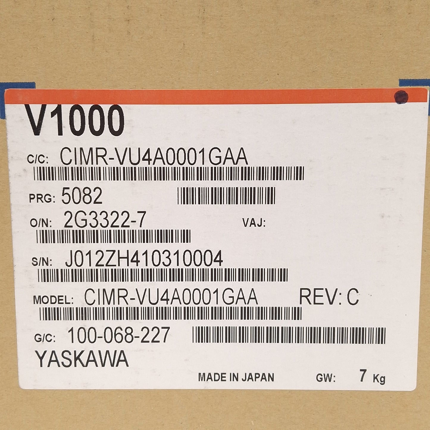 New Yaskawa CIMR-VU4A0001GAA Variable Frequency Drive 3Ø 380-480VAC 1.2A 1/2HP 400Hz