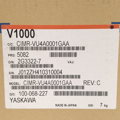 New Yaskawa CIMR-VU4A0001GAA Variable Frequency Drive 3Ø 380-480VAC 1.2A 1/2HP 400Hz