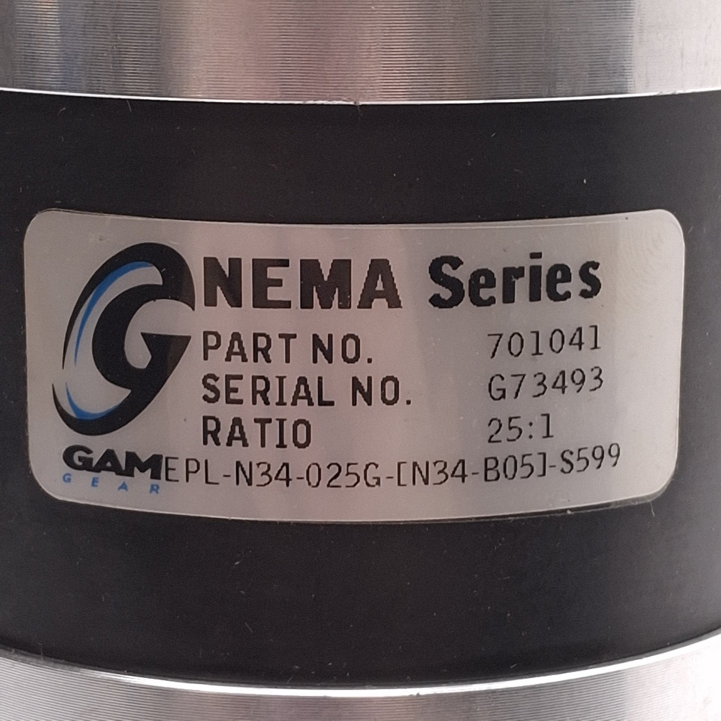 New GAM EPL-N34-025G-[N34-B05]-S599 Planetary Gearbox, 25:1, ø3/4in Shaft, NEMA 34