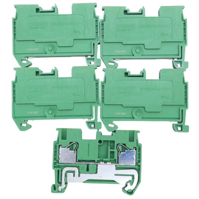 New – Open box Lot of 5 Omron XW5G-P2.5-1.1-1 Terminal Block, Green/Yellow Ground 12-26AWG 600V