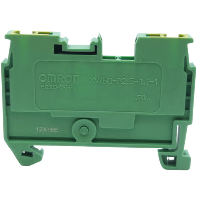 New – Open box Lot of 5 Omron XW5G-P2.5-1.1-1 Terminal Block, Green/Yellow Ground 12-26AWG 600V