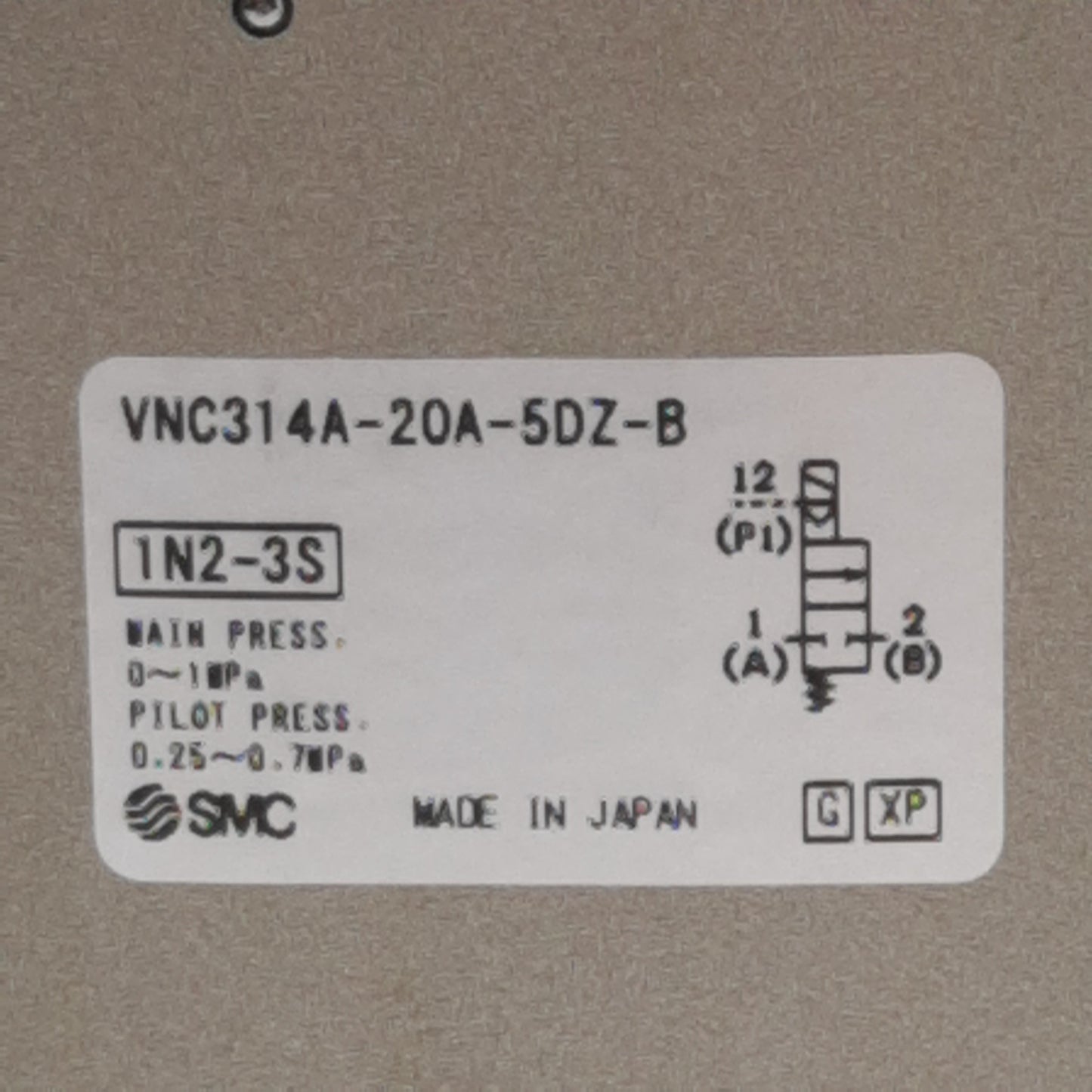 New SMC VNC314A-20A-5DZ-B Solenoid Process Valve, N.C., 1MPa, Rc 3/4in, 24VDC Coil
