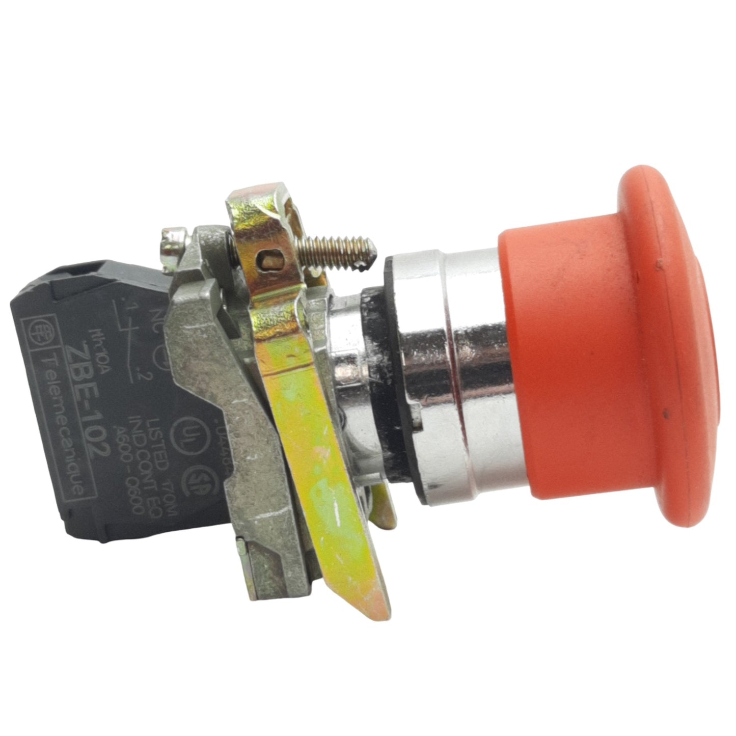 Used Telemecanique XB4BT842 Red E-Stop Maintained Push Button ø22mm, 1NC, 600V 10A