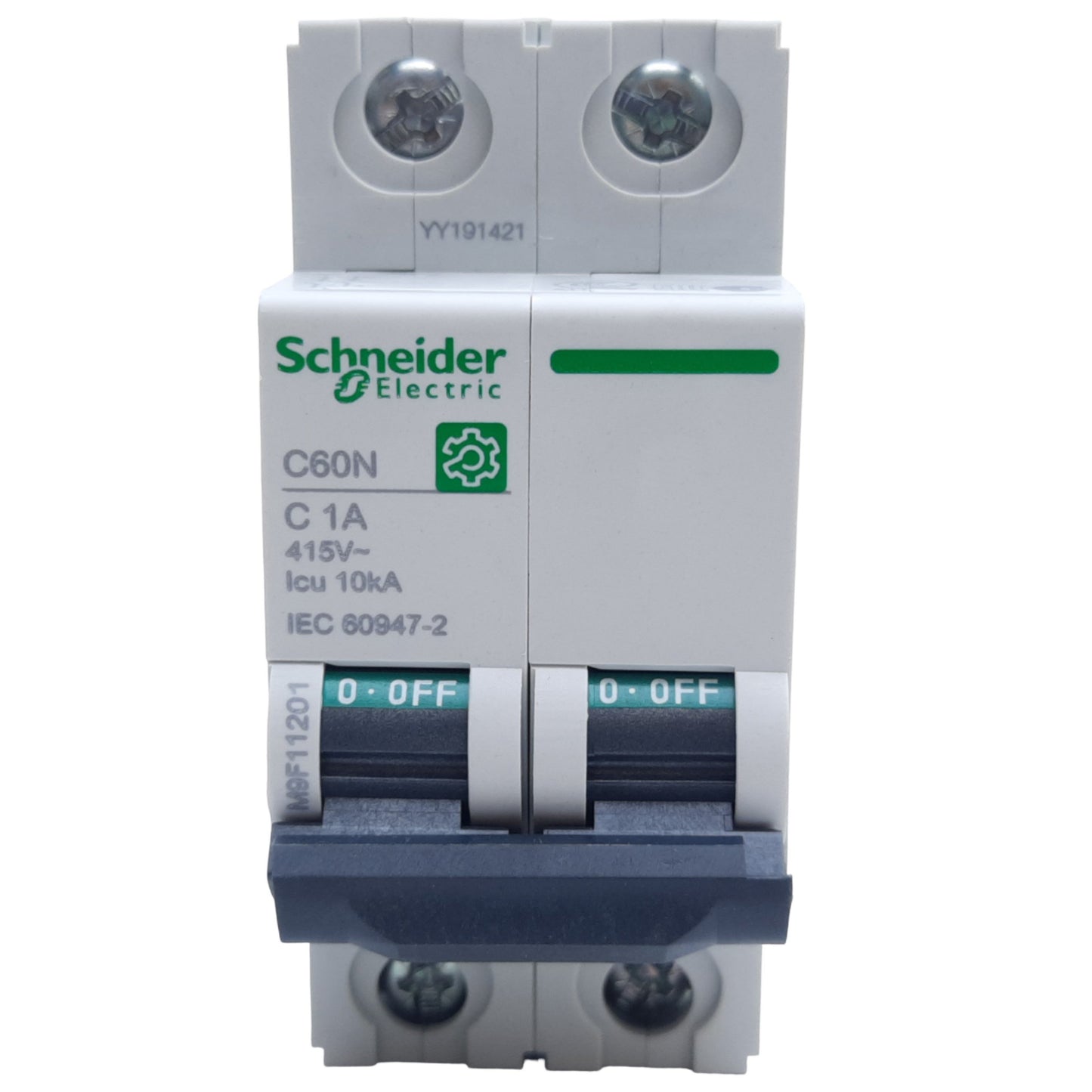 New Schneider Electric M9F11201 C60N Miniature Circuit Breaker, 1A 415V AC, 125V DC