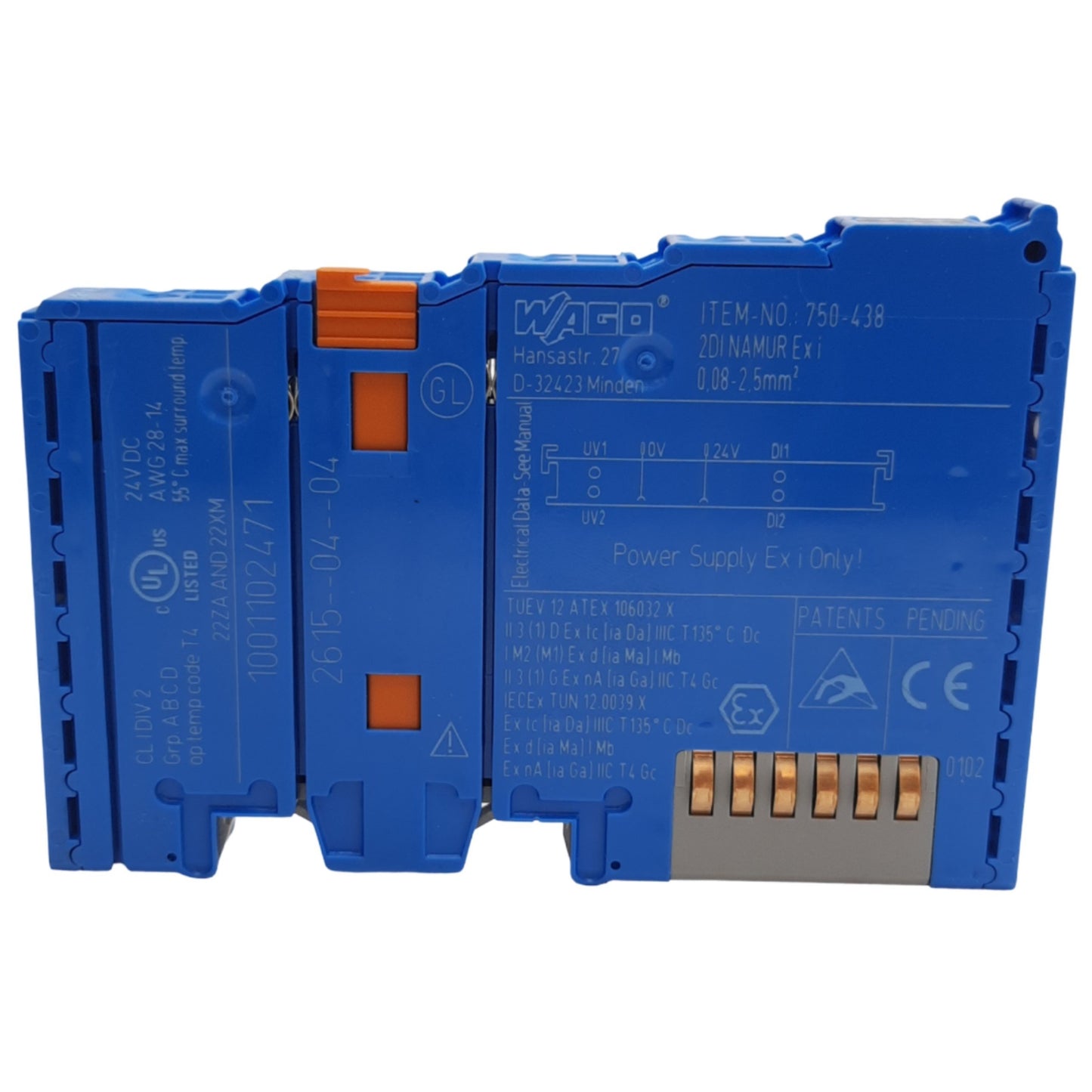 New WAGO 750-438 2-Channel Digital Input Module 24VDC, 1A, 2 Input, DIN Rail