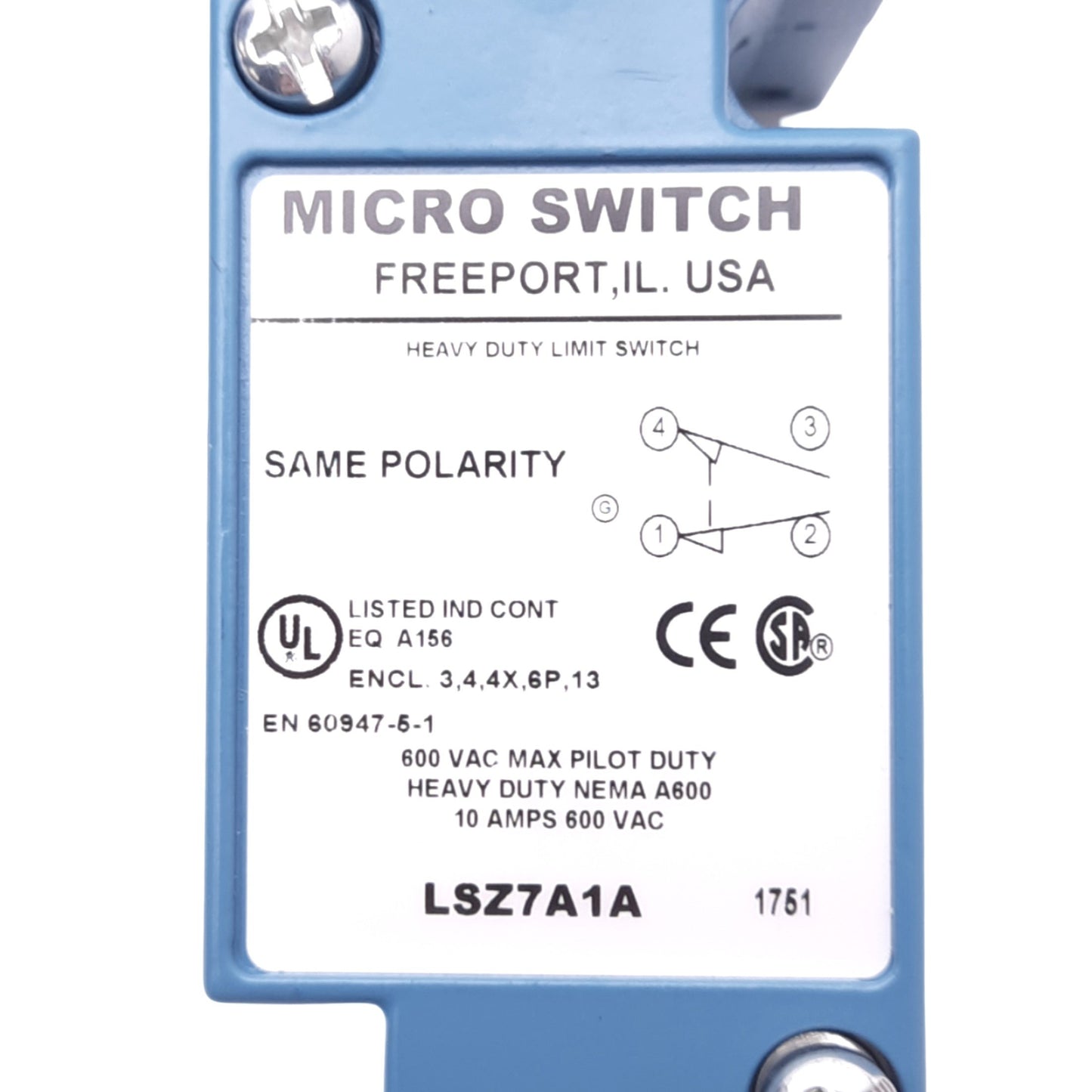 New Honeywell LSZ7A1A MICRO SWITCH Limit Switch, SPDT 1NC 1NO, 600VAC/250VDC Max