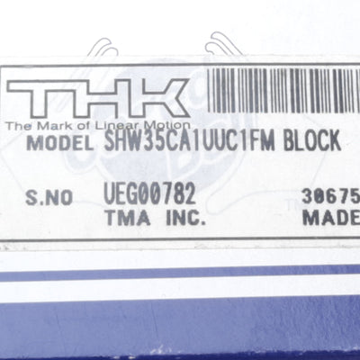 New THK SHW-35CA1UUC1FM Linear Guide Block, Light Preload, 35mmH x 120mmW x 107mmL