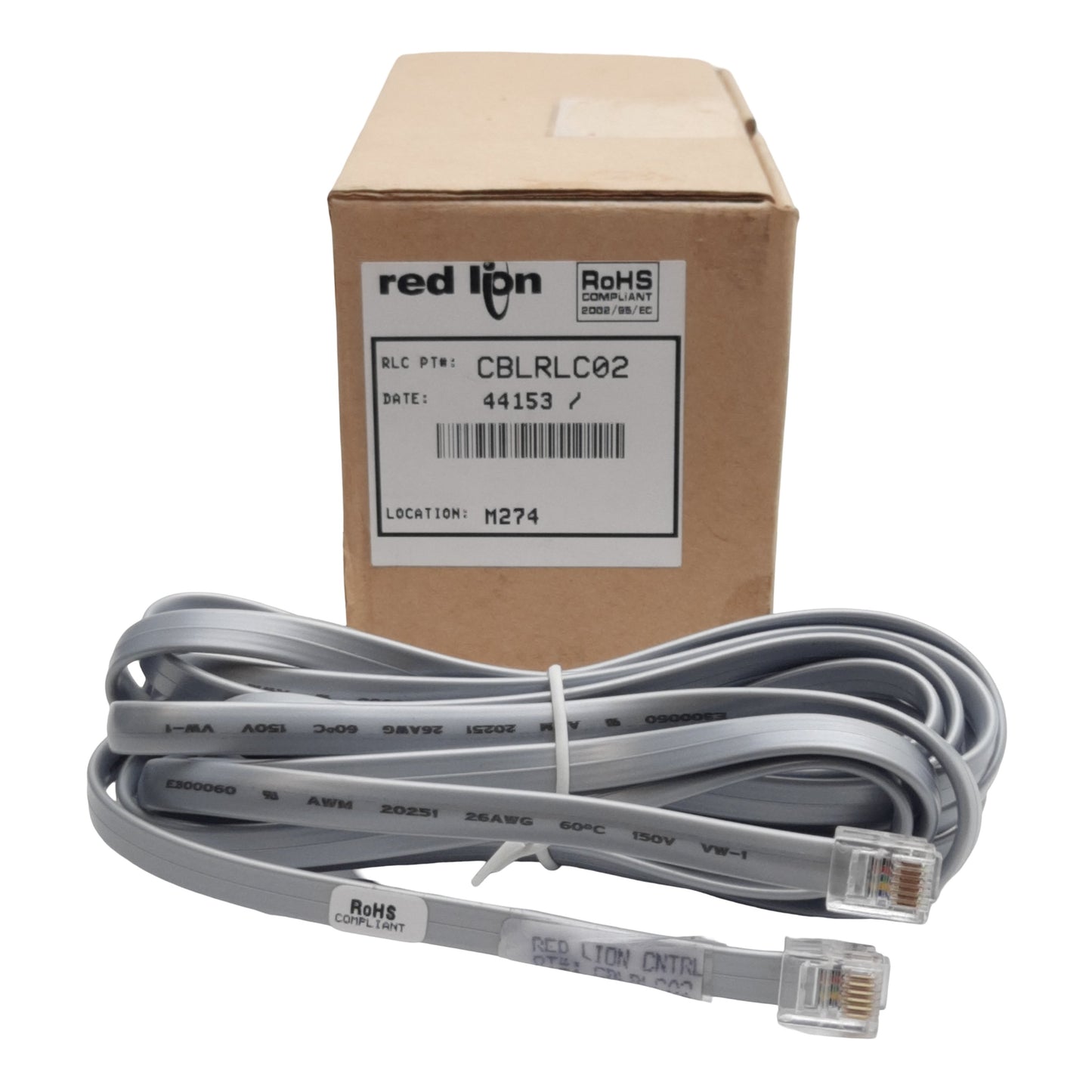 New Red Lion CBLRLC02 Cordset, RJ12 Male to RJ12 Male, For Modular Controller, 10ft