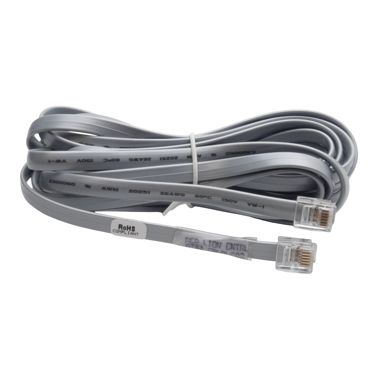 New Red Lion CBLRLC02 Cordset, RJ12 Male to RJ12 Male, For Modular Controller, 10ft