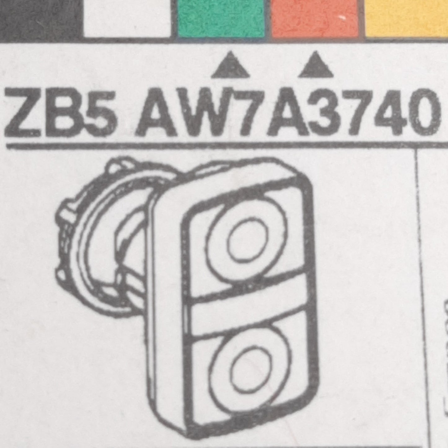 New Schneider Electric ZB5AW7A3740 Illuminated Momentary Push Button Head ø22mm