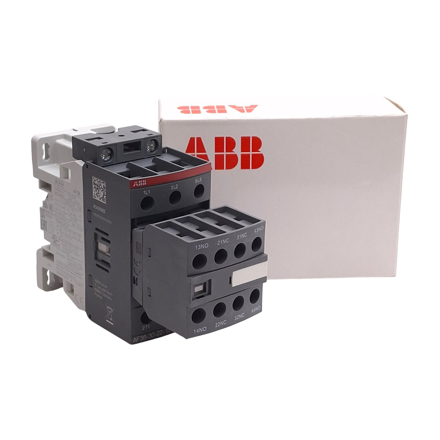 New ABB AF38-30-22-13 Contactor 3P 2NO+2NC Aux, 18.5kW @ 400VAC 38A, 100-250VDC Coil