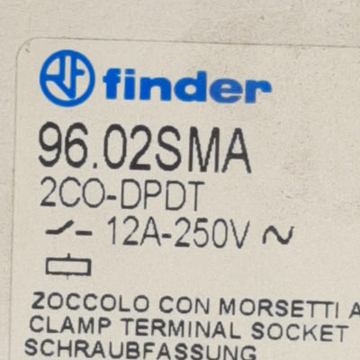 New Lot of 8 Finder 96.02SMA Relay Socket 12A, 250V, IP 20, 1x10 / 2x14 AWG