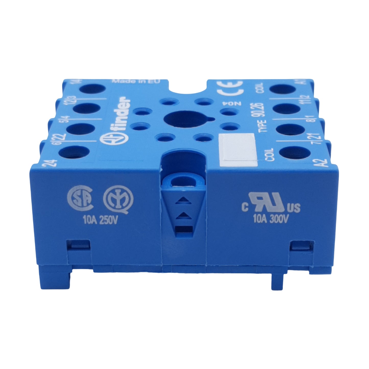 New Lot of 4 Finder 90.26 Relay Socket, 2CO-DPDT, 8-Pin, 10A 250VAC, DIN Rail