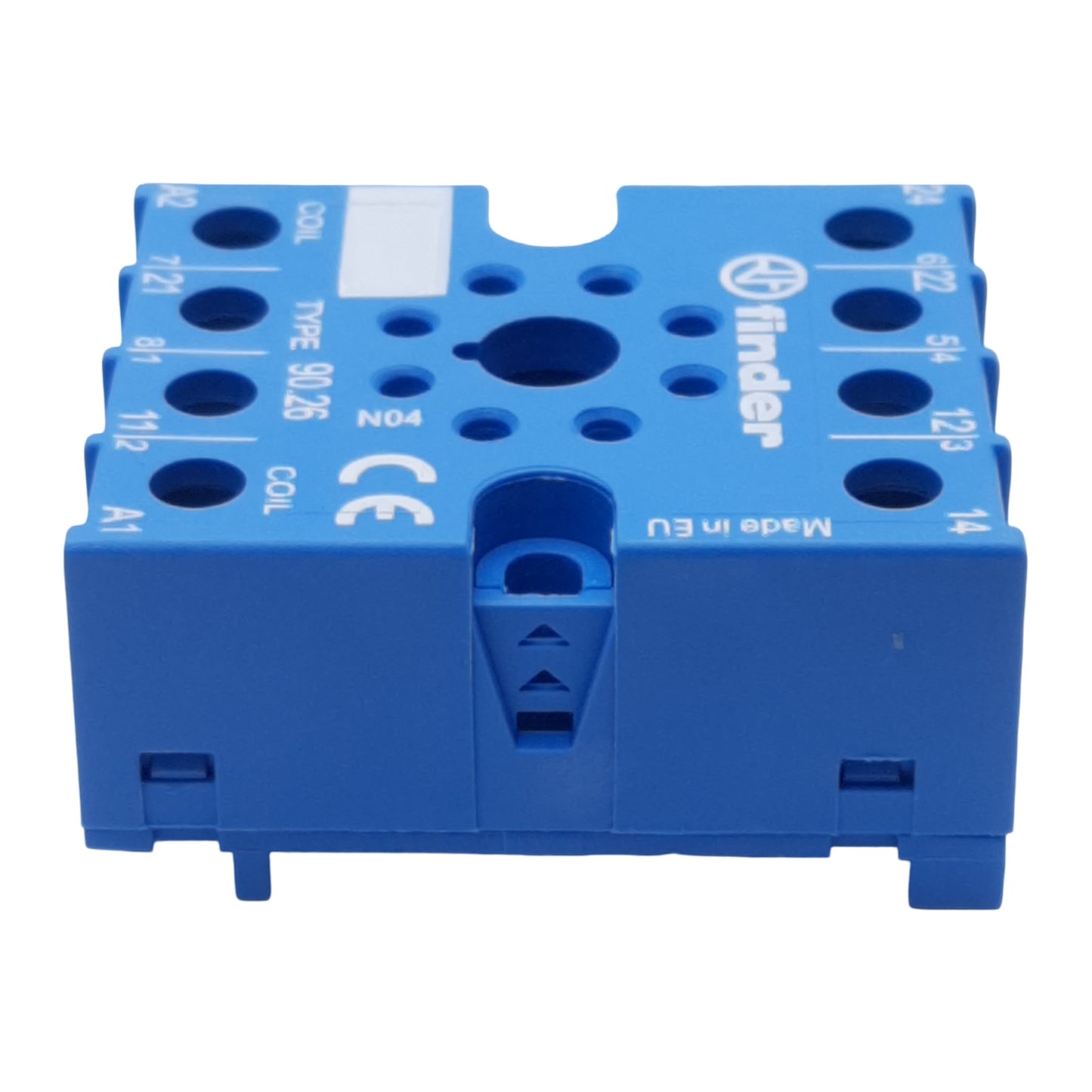 New Lot of 4 Finder 90.26 Relay Socket, 2CO-DPDT, 8-Pin, 10A 250VAC, DIN Rail