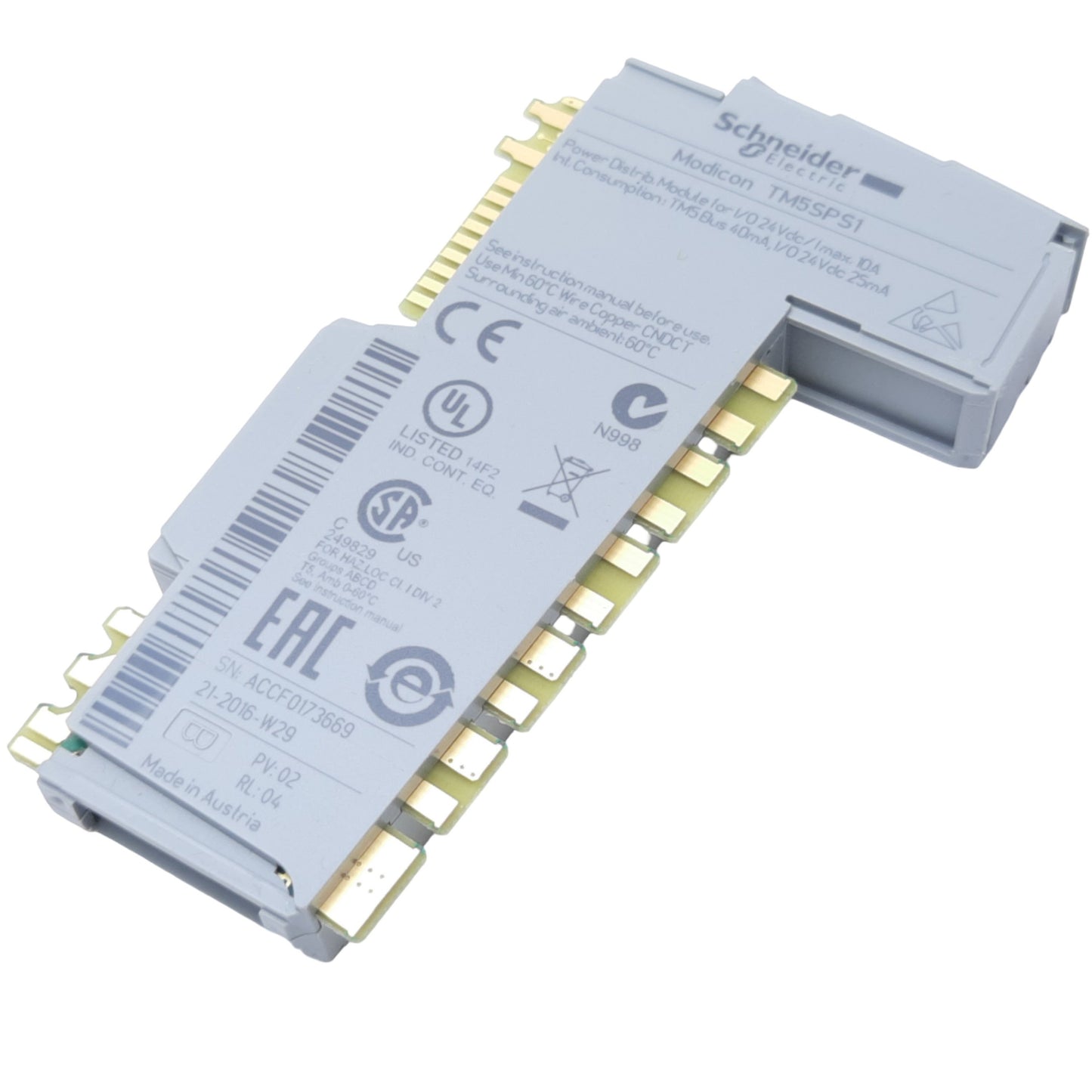 New – Open box Schneider Electric TM5SPS1 Power Distribution Module, Modicon TM5 for I/O 24V DC