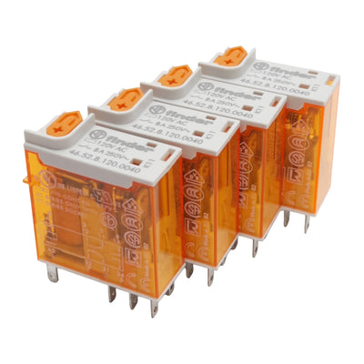 New Lot of 4 Finder 46.52.8.120.0040 Ice Cube Relay, DPDT, 8A 250VAC, 120VAC Coil