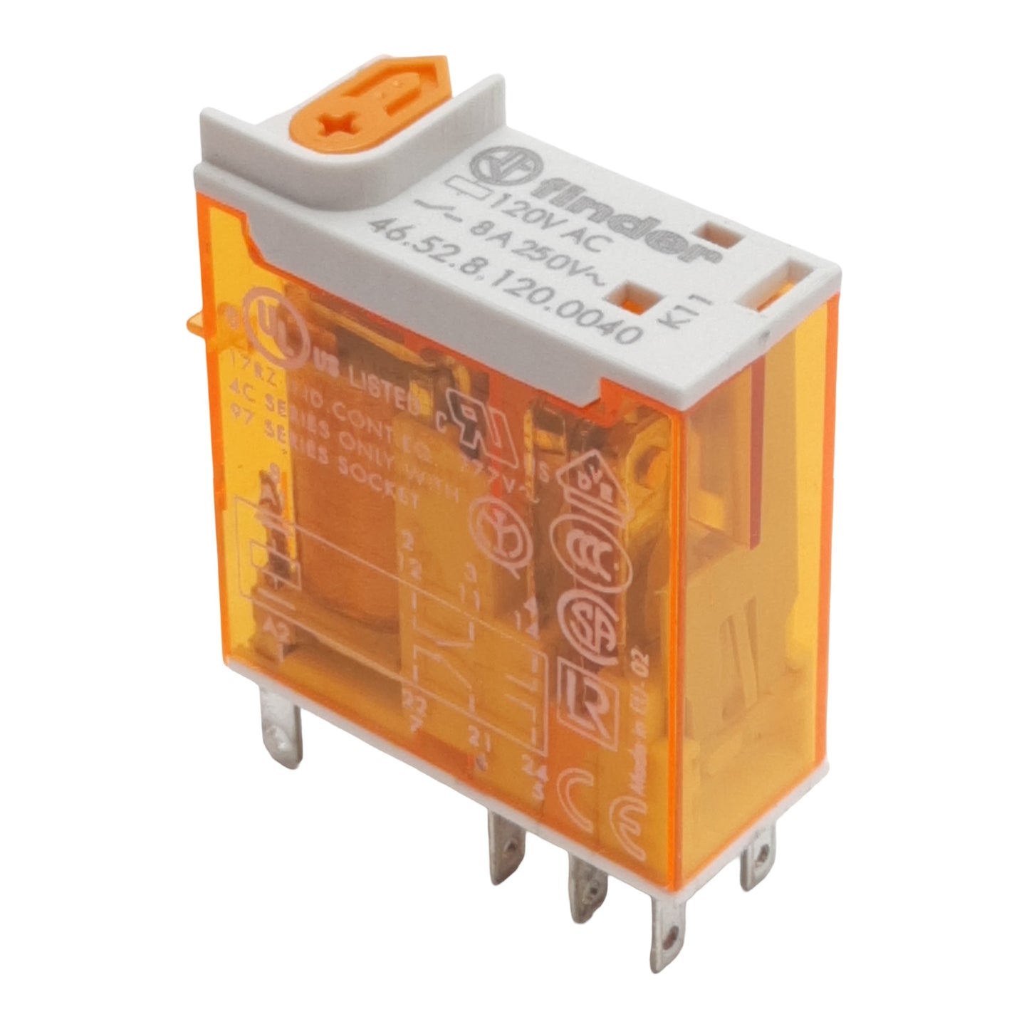 New Lot of 4 Finder 46.52.8.120.0040 Ice Cube Relay, DPDT, 8A 250VAC, 120VAC Coil