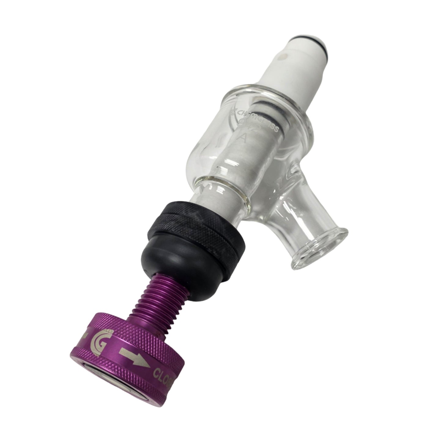 Used Chemglass CG-1968-GL-040 Zero Dead Space Drain Valve 2" Beaded Pipe GL-40 Thread