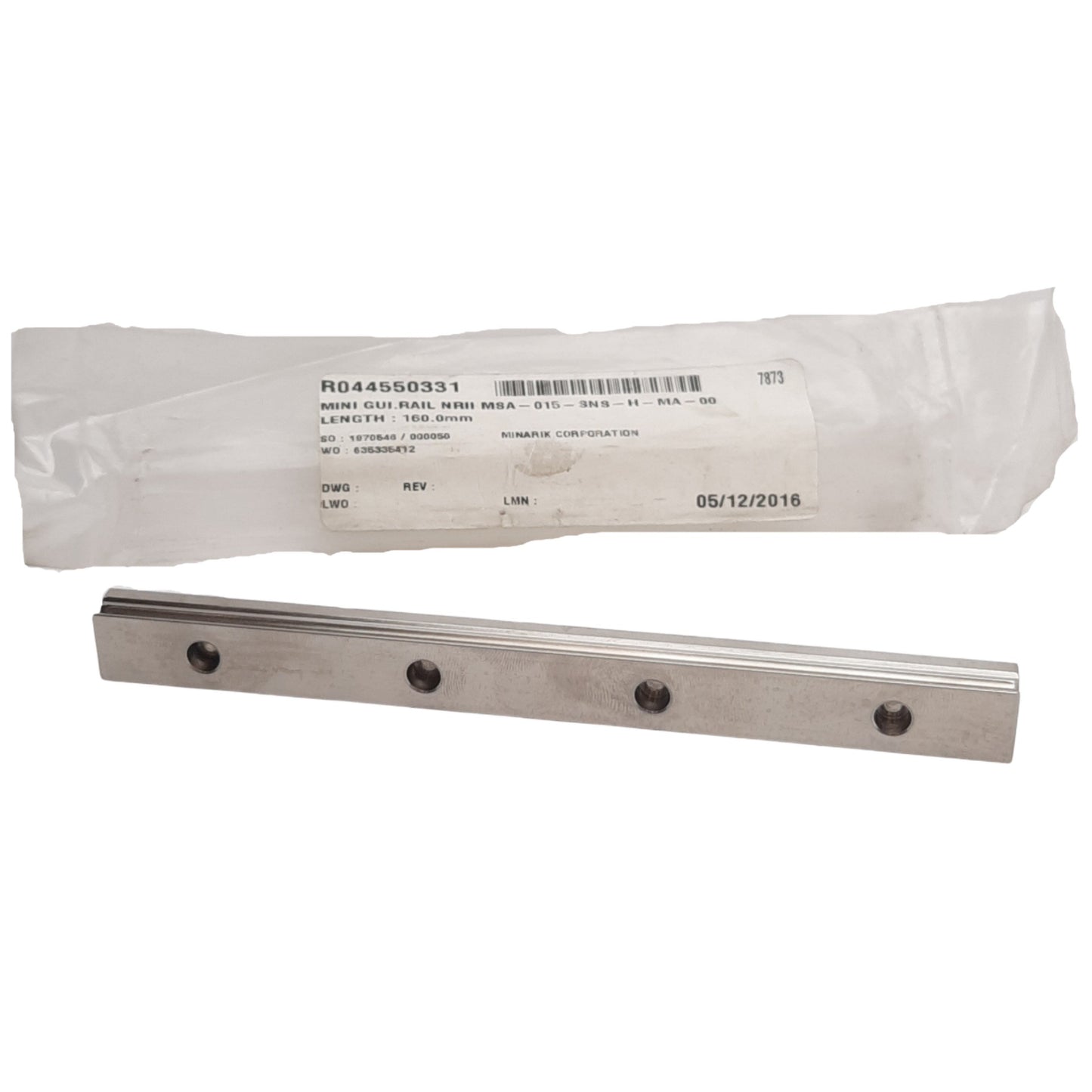 New Rexroth R044550331 Miniature Linear Motion Guide Rail 160mm x 9.5mm x 15mm