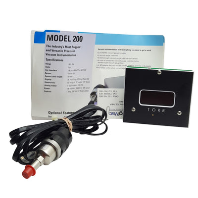 New – Open box DigiVac Model200 Micron Vacuum Gauge, 0.001 to 760torr, 1/8in NPT, 100-240VAC