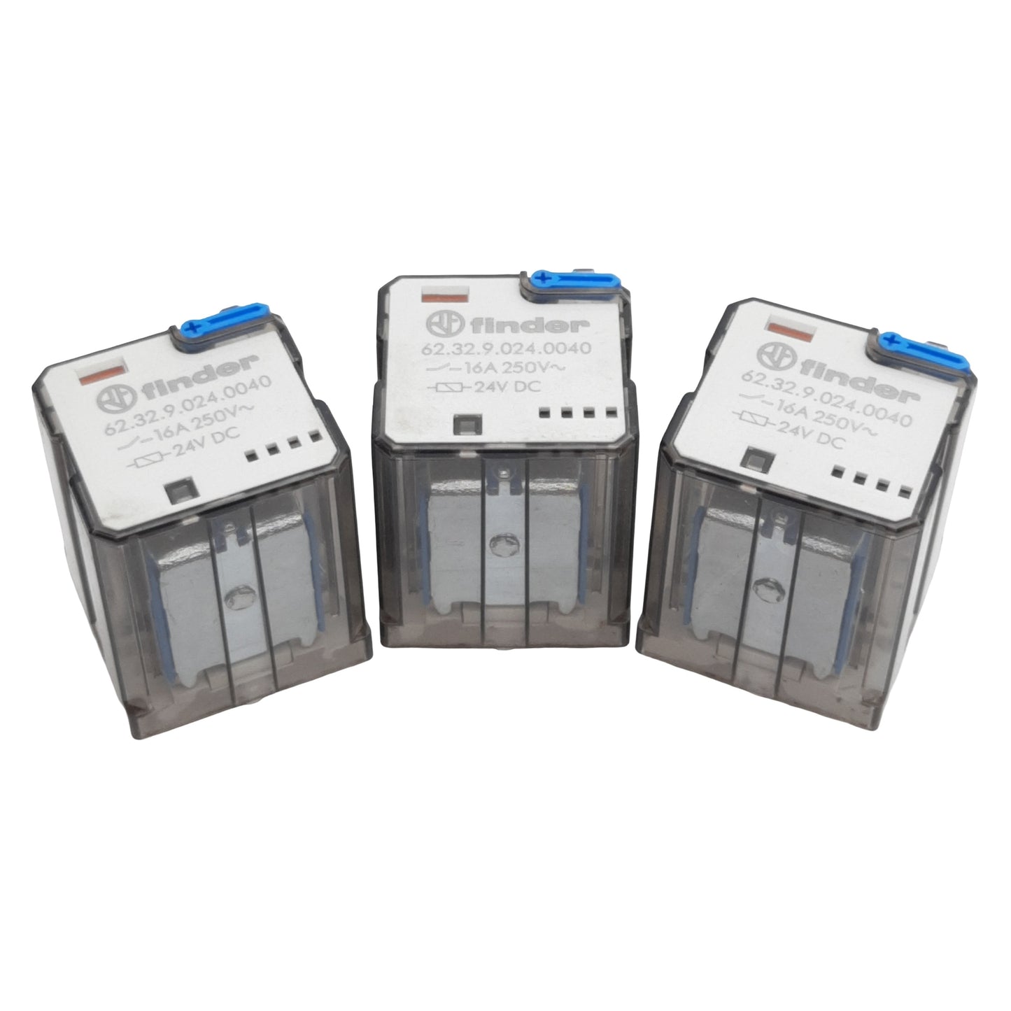 New – Open box Lot of 3 Finder 62.32.9.024.0040 Ice Cube Relay, DPDT, 16A 250VAC, 24VDC Coil