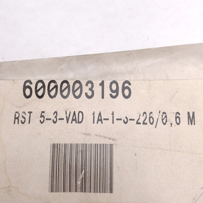 New Lumberg RST 5-3-VAD 1A-1-3-226/0.6M Sensor/Actuator Cable, M12 to DIN Valve 0.6M