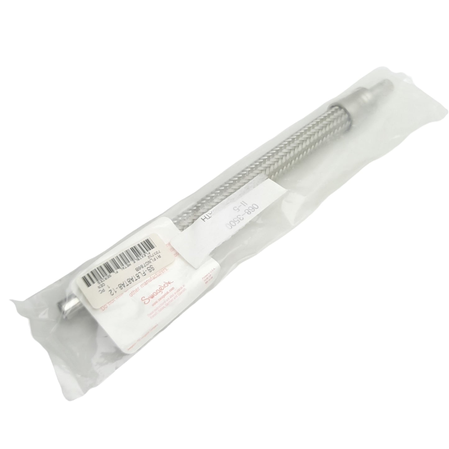 New Swagelok SS-FL8TA8TA8-12 Stainless Steel Convoluted Hose .5in Tube Adapter, 12in