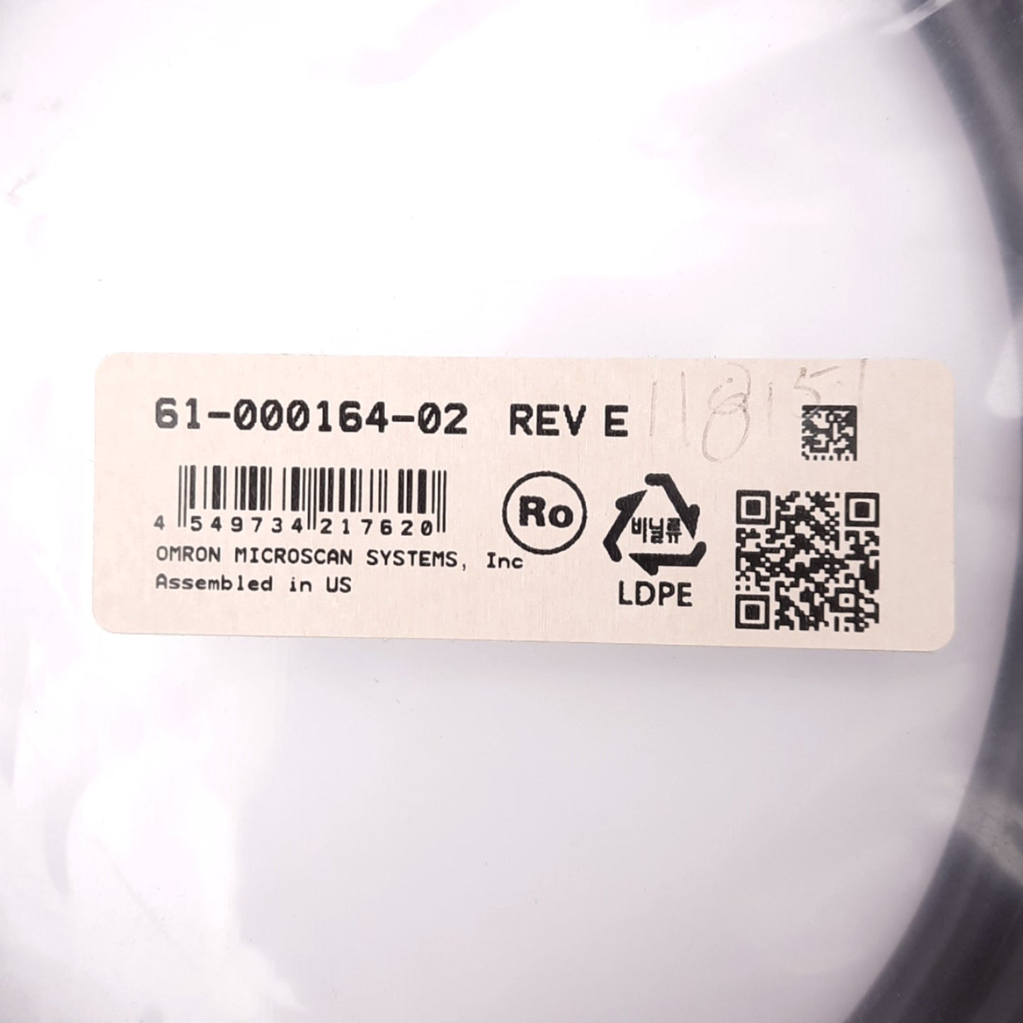 New Omron 61-000164-02 MICROSCAN Cable for Code Readers, M12 12-Pin to DB9F, 2m