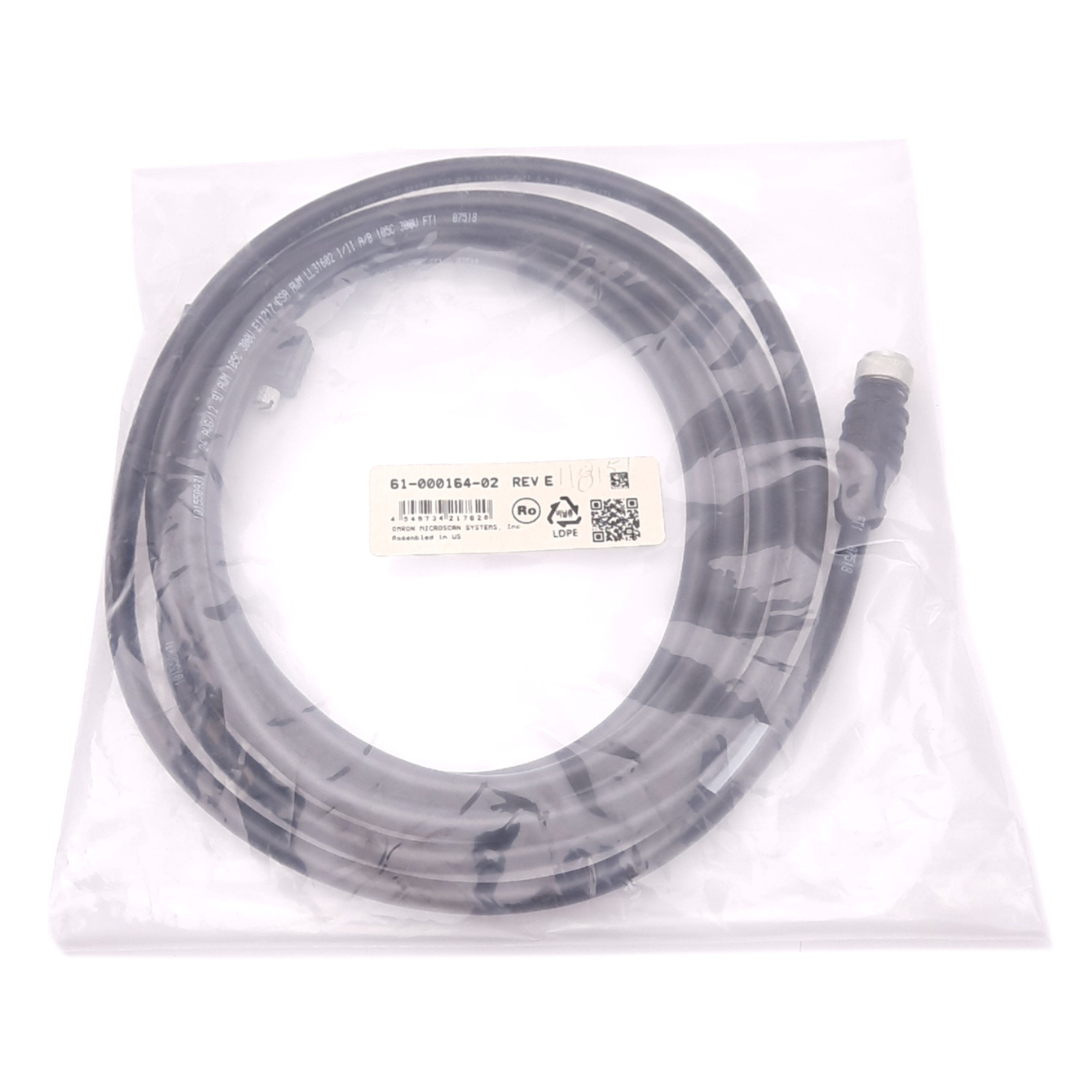 Omron 61-000164-02 MICROSCAN Cable for Code Readers, M12 12-Pin to DB9 ...