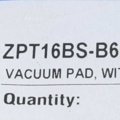 New Lot of 3 SMC ZPT16BS-B6 Vacuum Pad w/o Buffer, Pad Diameter ø16, M6 x 1