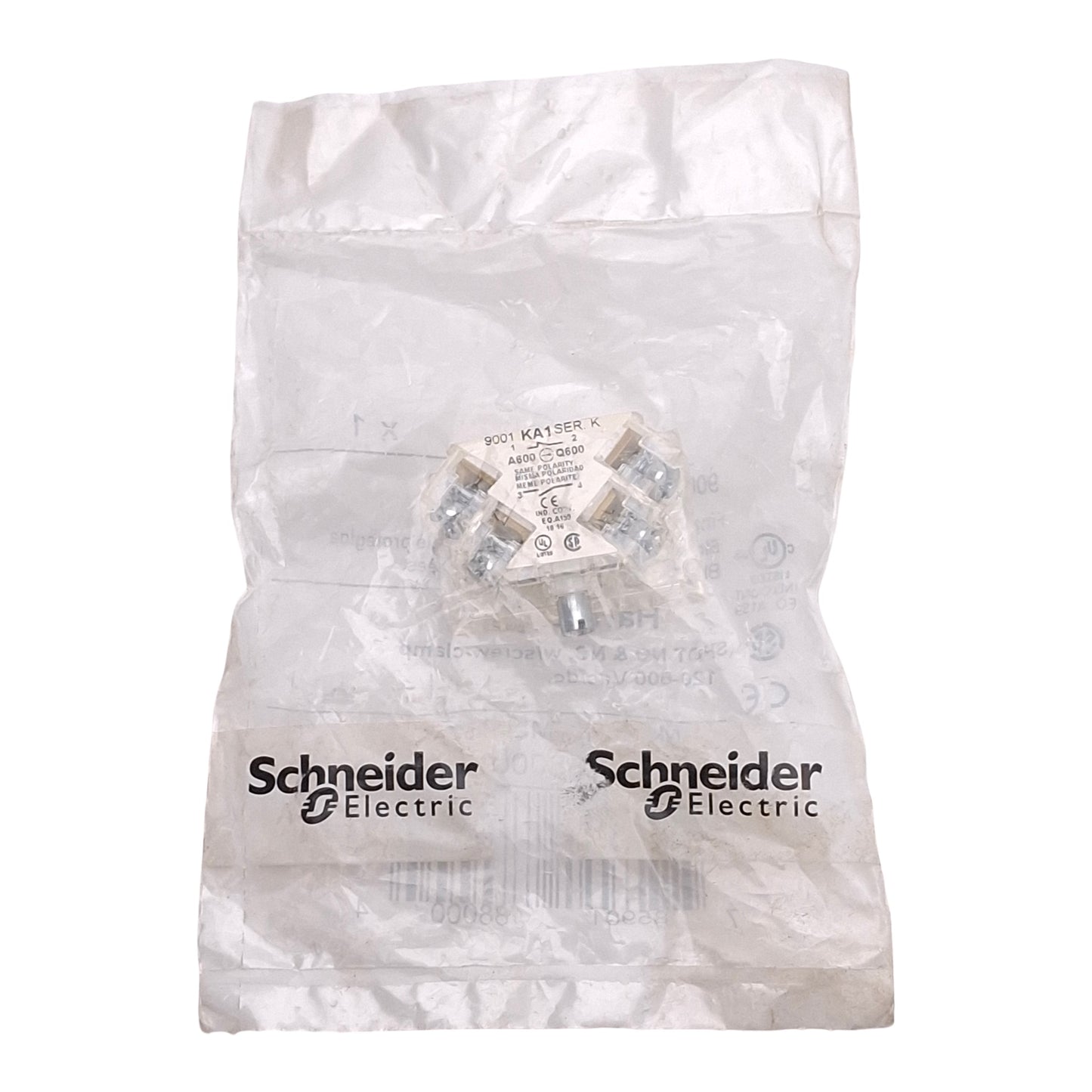 New Schneider Electric 9001KA1 Contact Block For ø30mm Push Button, SPDT 1NO+1NC