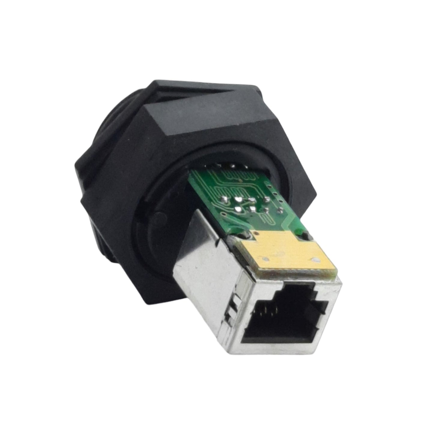 New L-Com WPJ1F5 Shielded Feed-Thru Coupler, 8p8c RJ45 Female, 1in Cutout Mount