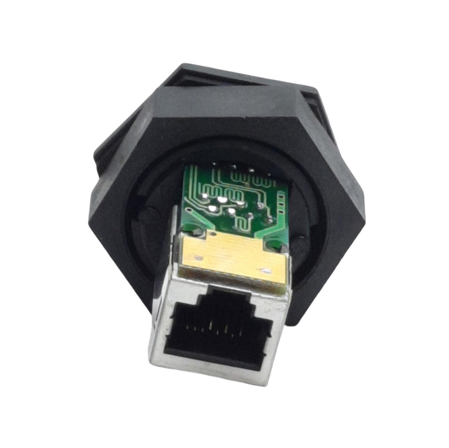 New L-Com WPJ1F5 Shielded Feed-Thru Coupler, 8p8c RJ45 Female, 1in Cutout Mount