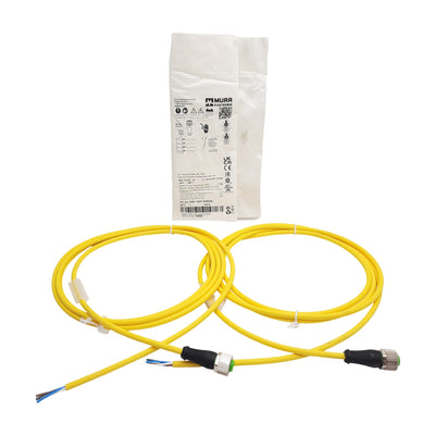 New Lot of 2 MurrElektronik 7000-1221-0340200 Cordset, 4-Pin M12 Female to Leads, 2m