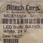 New Altech MCB15124 Replacement LED Bulb, White, 0.5W, 24VAC/DC 20mA, BA15D